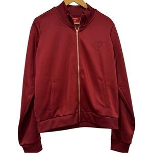 Guess Burgundy Zip-Up Track Jacket Women’s Size XL